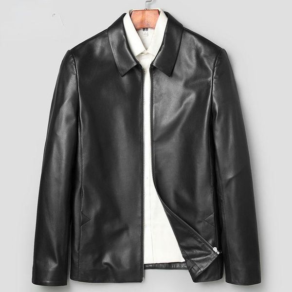 men's leather & faux 2021 spring autumn fashion genuine jacket classic man bomber jackets real sheepskin coat soft slim b293, Black
men's leather & faux 2021 spring autumn fashion genuine jacket classic man bomber jackets real sheepskin coat soft slim b293, Black