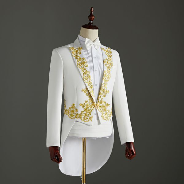 (jacket+pants) 2 piece wedding suit white embroidery tailcoat set singer host swallowtail costumes magician chorus stage suits, Black;red
(jacket+pants) 2 piece wedding suit white embroidery tailcoat set singer host swallowtail costumes magician chorus stage suits, Black;red
