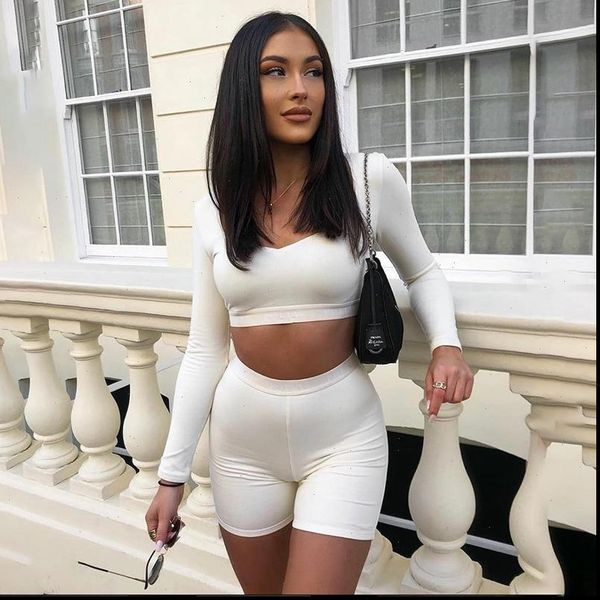 white 2 piece set women clothes co ord crop and biker shorts set sweat suit casual two piece outfits tracksuit, Gray
white 2 piece set women clothes co ord crop and biker shorts set sweat suit casual two piece outfits tracksuit, Gray