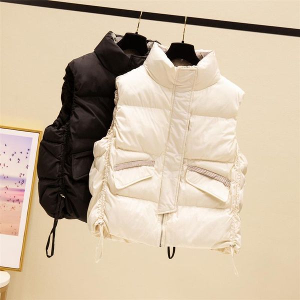 women's vests autumn and winter down cotton outer wear short vest coat, Black;white
women's vests autumn and winter down cotton outer wear short vest coat, Black;white