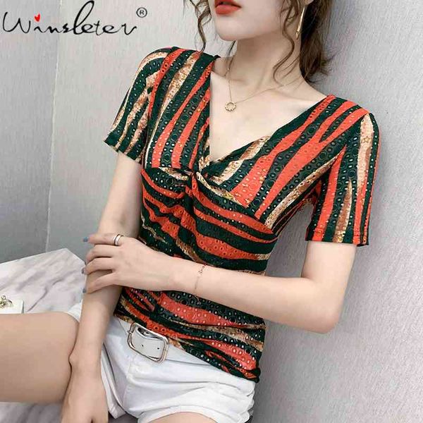 women's t-shirt summer european style v-neck drape fashion stripe print women short sleeve slim plangi tees t13309a nlrt, White
women's t-shirt summer european style v-neck drape fashion stripe print women short sleeve slim plangi tees t13309a nlrt, White