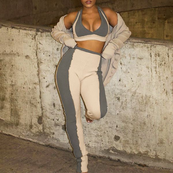 women's tracksuits 2021 casual patchwork 2-pieces set women slim sleeveless deep v neck tacksuits summer two pieces backless, Gray
women's tracksuits 2021 casual patchwork 2-pieces set women slim sleeveless deep v neck tacksuits summer two pieces backless, Gray