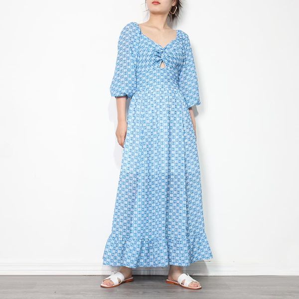 casual dresses vintage blue spring dress for women v neck lantern long sleeve high waist midi female fashion clothes, Black;gray
casual dresses vintage blue spring dress for women v neck lantern long sleeve high waist midi female fashion clothes, Black;gray