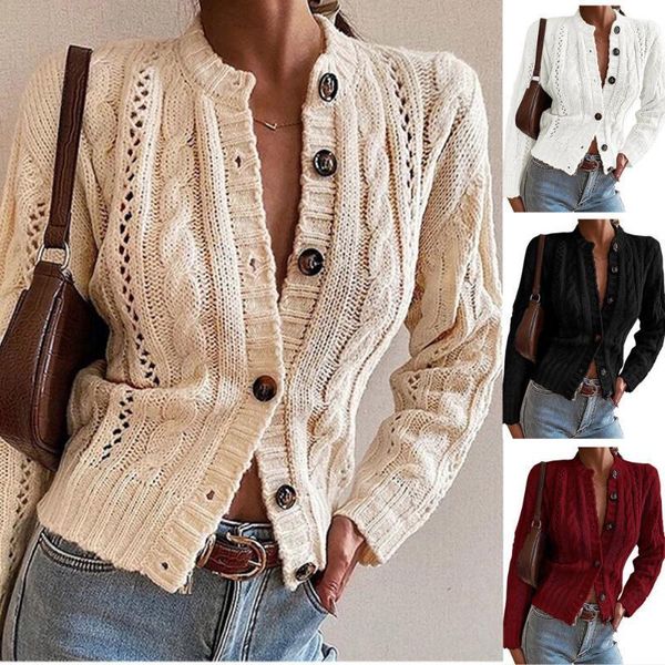 women's jackets elegant women o-neck knitted cardigans single-breasted slim twisted fashion sweater coat female 2021 autumn outwear jac, Black;brown 
women's jackets elegant women o-neck knitted cardigans single-breasted slim twisted fashion sweater coat female 2021 autumn outwear jac, Black;brown
