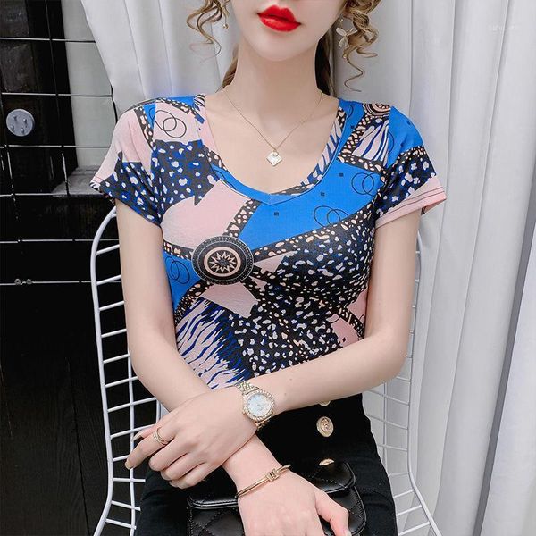 summer slim stretch printed bright silk t-shirt pullover jacket short sleeve casual shirt tide t women's, White
summer slim stretch printed bright silk t-shirt pullover jacket short sleeve casual shirt tide t women's, White