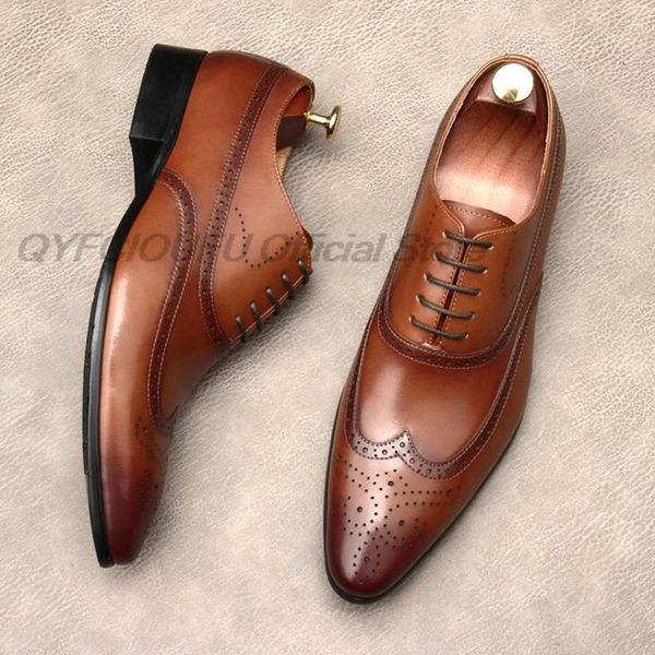 men genuine cowhide wingtip leather carved pointed toe laces up oxfords dress brogues wedding business formal shoes black brown
men genuine cowhide wingtip leather carved pointed toe laces up oxfords dress brogues wedding business formal shoes black brown