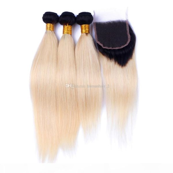 1b 613 blonde ombre hair with lace closure silky straight hair weft peruvian virgin human hair dark root 3 bundles with lace closure, Black;brown
1b 613 blonde ombre hair with lace closure silky straight hair weft peruvian virgin human hair dark root 3 bundles with lace closure, Black;brown