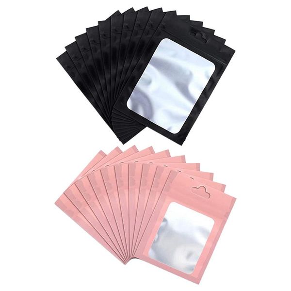 storage bags 200 pcs resealable with clear window pouch for self sealing supplies black & pink
storage bags 200 pcs resealable with clear window pouch for self sealing supplies black & pink