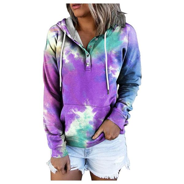 women's hoodies & sweatshirts gradient print hoodie button drawstring pocket hooded long sleeve tie-dyesweatshirt harajuku fashion, Black
women's hoodies & sweatshirts gradient print hoodie button drawstring pocket hooded long sleeve tie-dyesweatshirt harajuku fashion, Black
