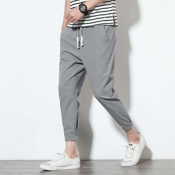 2020 summer new casual korean slim trend cotton and hemp capris solid color leggings men's sports pants, Black
2020 summer new casual korean slim trend cotton and hemp capris solid color leggings men's sports pants, Black