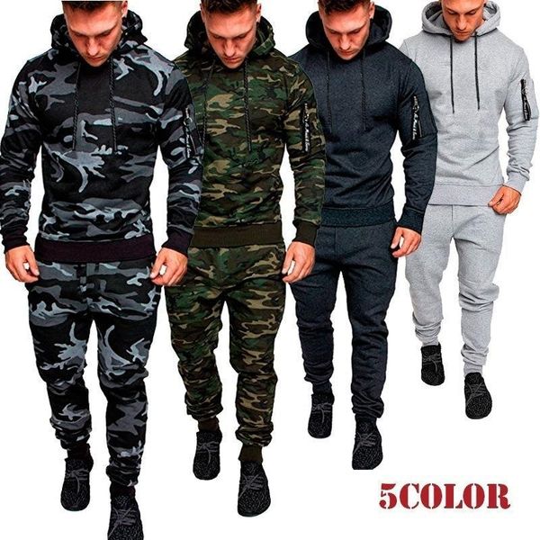 men's tracksuits camouflage sweatsuit men fall winter hooded long sleeve sweatpants casual clothes for lugentolo, Gray
men's tracksuits camouflage sweatsuit men fall winter hooded long sleeve sweatpants casual clothes for lugentolo, Gray