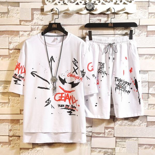 men's tracksuits style summer fashion athletic t-shirt shorts set casual brand two-piece, Gray
men's tracksuits style summer fashion athletic t-shirt shorts set casual brand two-piece, Gray