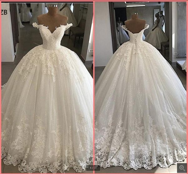 robe de mariage off the shoulder wedding dress v neck short sleeve lace appliques princess puffy wedding gowns plus size bride dress, White
robe de mariage off the shoulder wedding dress v neck short sleeve lace appliques princess puffy wedding gowns plus size bride dress, White