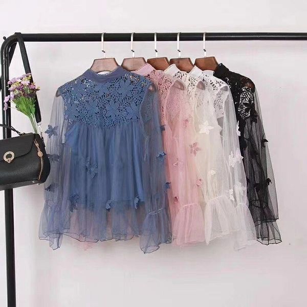 new new2021 spring summer women elegant hollow out floral patchwork chiffon blouse female long sleeve o-neck shirt x138, White
new new2021 spring summer women elegant hollow out floral patchwork chiffon blouse female long sleeve o-neck shirt x138, White