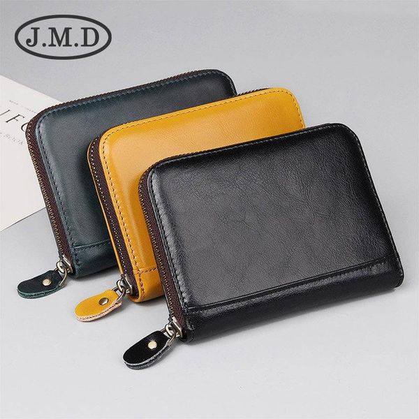 wallets j.m.d layer genuine leather rfid card bag multi zipper purse wallet, Red;black