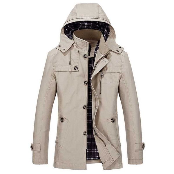 Spring and autumn new men's jacket pure cotton washing medium length large size leisure windbreaker coat, Khaki 1
Spring and autumn new men's jacket pure cotton washing medium length large size leisure windbreaker coat, Khaki 1