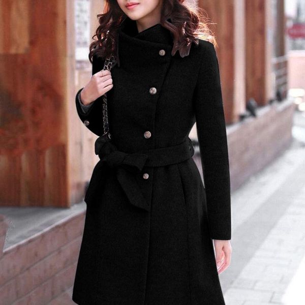 women's wool & blends women winter lapel coat trench jacket long sleeve overcoat outwear single-breasted england style woolen coat#w4, Black
women's wool & blends women winter lapel coat trench jacket long sleeve overcoat outwear single-breasted england style woolen coat#w4, Black