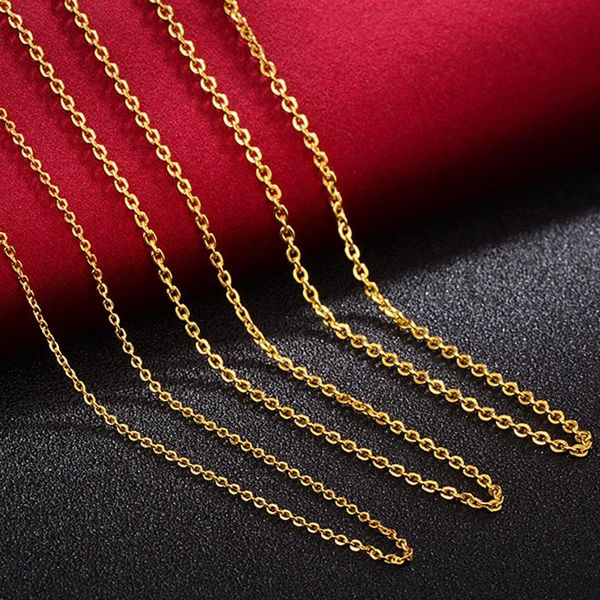chains imitation 999 pure gold yellow color necklace for women simple o-chain clavicle chain bridal wedding jewelry gift, Silver
chains imitation 999 pure gold yellow color necklace for women simple o-chain clavicle chain bridal wedding jewelry gift, Silver