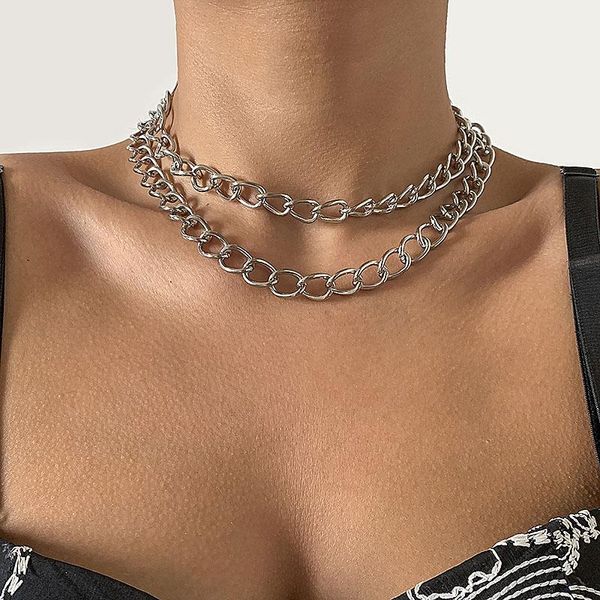 chokers punk grunge geometric thick chain choker necklace women men hip hop jewerly double layers mantra necklaces collar collier femme, Golden;silver
chokers punk grunge geometric thick chain choker necklace women men hip hop jewerly double layers mantra necklaces collar collier femme, Golden;silver