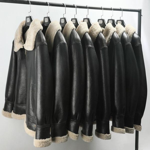 men's leather & faux 2021 black military style b3 bomber genuine shearling coat plus size 10xl real natural sheepskin russian winter wa
men's leather & faux 2021 black military style b3 bomber genuine shearling coat plus size 10xl real natural sheepskin russian winter wa