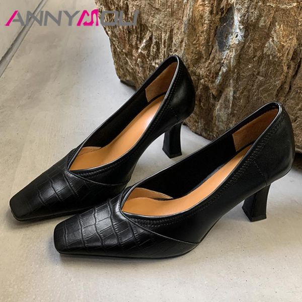 dress shoes annymoli women genuine leather high heels square toe pumps thin heel office ladies footwear spring brown big size 40, Black
dress shoes annymoli women genuine leather high heels square toe pumps thin heel office ladies footwear spring brown big size 40, Black