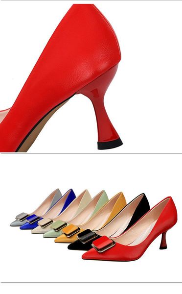 dress shoes 1266-7 european shallow mouth pointed metal belt buckle high heel women's, Black
dress shoes 1266-7 european shallow mouth pointed metal belt buckle high heel women's, Black
