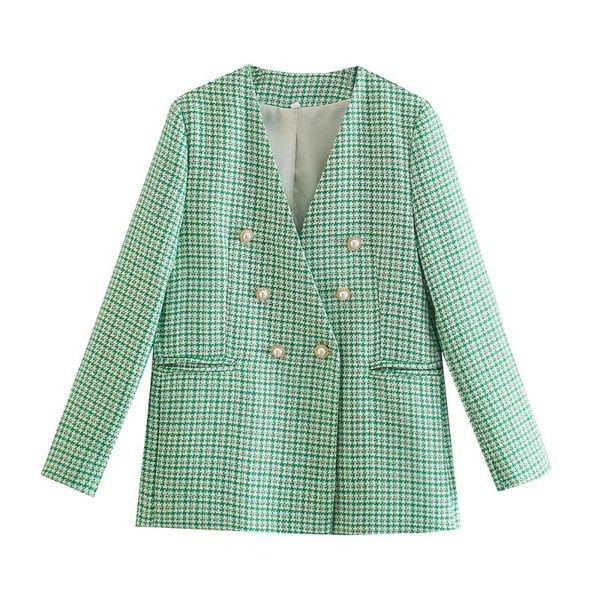women's suits & blazers xeasy 2021 tweed green plaid women vintage long sleeve slim office lady blazer female double breasted streetwea, White;black
women's suits & blazers xeasy 2021 tweed green plaid women vintage long sleeve slim office lady blazer female double breasted streetwea, White;black