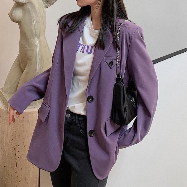 women's suits & blazers 2021 fashion women loose autumn blazer jackets female elegant coat chic korean office ladies casual outerwear, White;black
women's suits & blazers 2021 fashion women loose autumn blazer jackets female elegant coat chic korean office ladies casual outerwear, White;black
