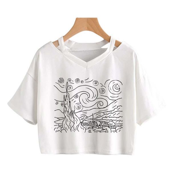 van gogh oil art women t shirt print t-shirt female crop casual new streetwear tshirt graphic tee harajuku large size, White
van gogh oil art women t shirt print t-shirt female crop casual new streetwear tshirt graphic tee harajuku large size, White