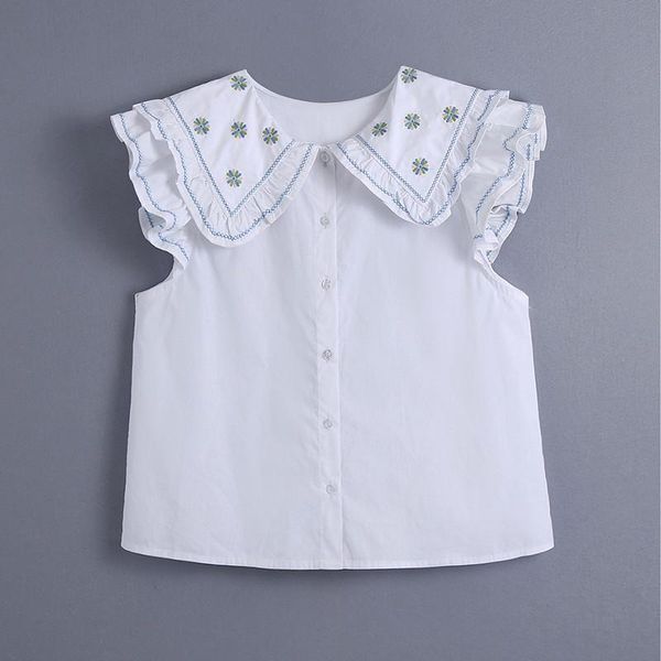 women's blouses & shirts euro-american summer 2021 laminated decorated lapel sleeveless embroidered poplin blouse 00881026250, White
women's blouses & shirts euro-american summer 2021 laminated decorated lapel sleeveless embroidered poplin blouse 00881026250, White