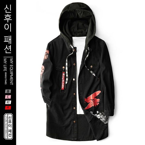 men's jackets harajuku vintage print men jeans biker jacket high street hip hop streetwear loose long mens denim motorcycle windbreaker, Black;brown
men's jackets harajuku vintage print men jeans biker jacket high street hip hop streetwear loose long mens denim motorcycle windbreaker, Black;brown