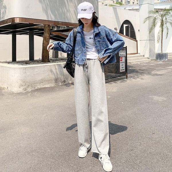 women's pants & capris knitting wide leg 2021 summer thin straight waist show loose high, Black;white
women's pants & capris knitting wide leg 2021 summer thin straight waist show loose high, Black;white