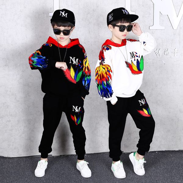 Kids Clothes Boy Sports Sets New Autumn Spring Blak White Feather Printed Tops+Pants 2pcs Fashionable Children Clothing 6-13 yrs, Black
Kids Clothes Boy Sports Sets New Autumn Spring Blak White Feather Printed Tops+Pants 2pcs Fashionable Children Clothing 6-13 yrs, Black