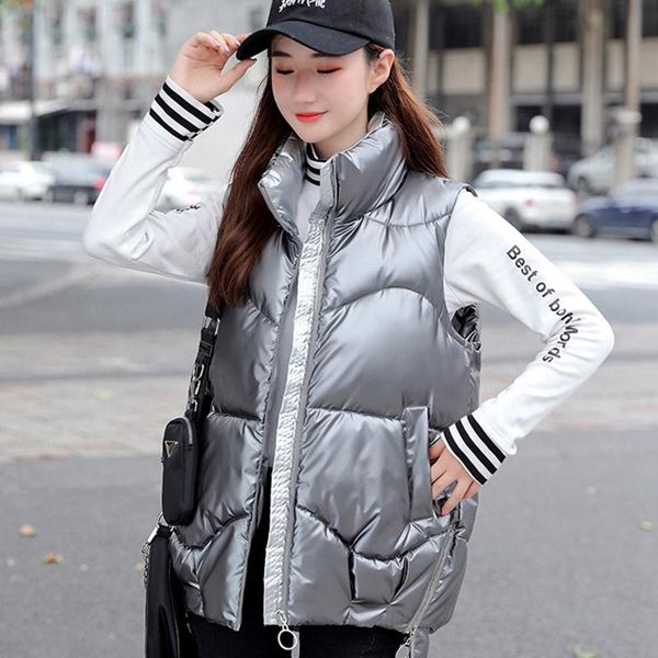 winter women parkas vest casual shining woman waistcoat stand collar cotton padded jackets sleeveless warm outwear female au-178, Black;white
winter women parkas vest casual shining woman waistcoat stand collar cotton padded jackets sleeveless warm outwear female au-178, Black;white