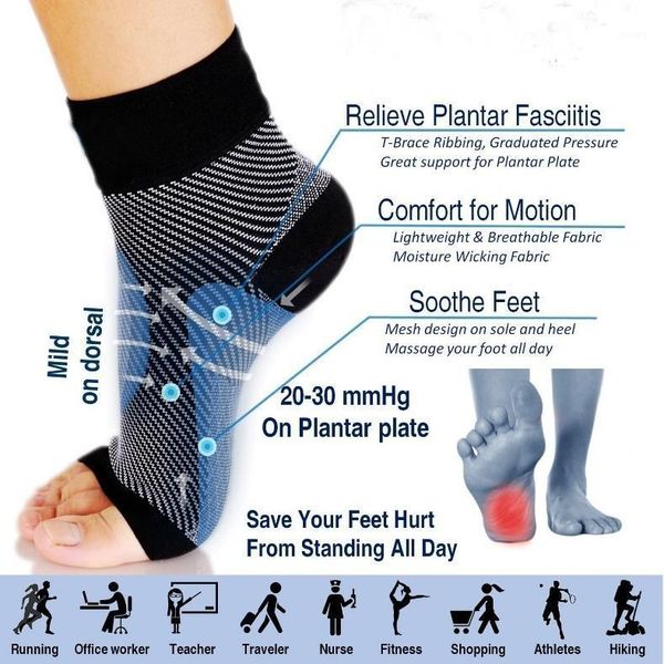 ankle support 1 pair women men elastic comfort anti fatigue compression relieve swell sock foot socks1, Blue;black
ankle support 1 pair women men elastic comfort anti fatigue compression relieve swell sock foot socks1, Blue;black