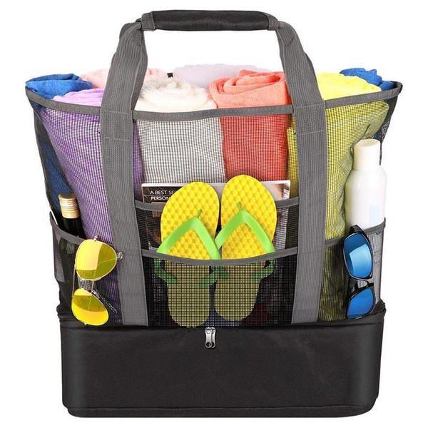 storage bags summer beach bag folding mesh tote with detachable cooler for shopping picnic camping
storage bags summer beach bag folding mesh tote with detachable cooler for shopping picnic camping