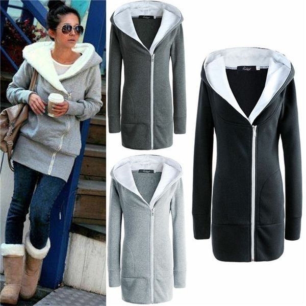 casual thick fleece warm hoodies sweatshirts autumn winter women zipper hoody long sleeve coat jackets outwear y200610, Black
casual thick fleece warm hoodies sweatshirts autumn winter women zipper hoody long sleeve coat jackets outwear y200610, Black