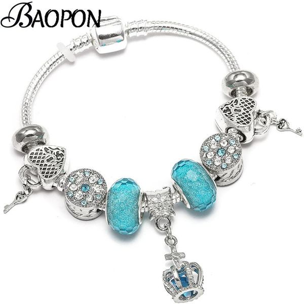 charm bracelets baopon blue key & crown beads charms bangles fasgion fine for women diy jewelry drop, Golden;silver
charm bracelets baopon blue key & crown beads charms bangles fasgion fine for women diy jewelry drop, Golden;silver