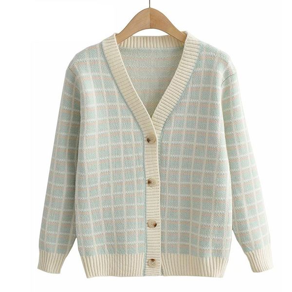 women's knits & tees autumn winter plaid knitted cardigan for women 2021 soft v neck loose woman sweaters knitwear coat knit jacket, White
women's knits & tees autumn winter plaid knitted cardigan for women 2021 soft v neck loose woman sweaters knitwear coat knit jacket, White