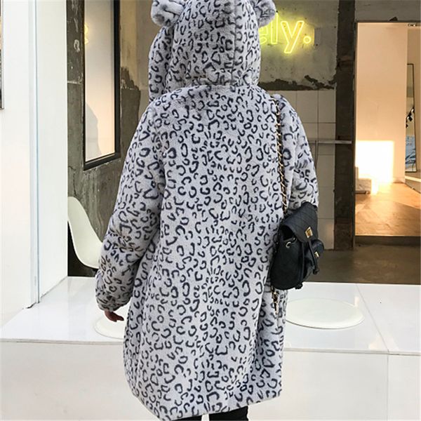 2021 winter thick warm gray leopard hooded faux coat women long outerwear korean fashion plus size loose fur jacket female eo9x, Black
2021 winter thick warm gray leopard hooded faux coat women long outerwear korean fashion plus size loose fur jacket female eo9x, Black