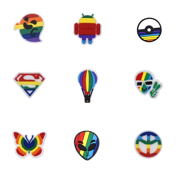 wholesale rainbow croc charms fit for clog shoes and wristband bracelet decoration kids teen adulty party gifts, White;pink
wholesale rainbow croc charms fit for clog shoes and wristband bracelet decoration kids teen adulty party gifts, White;pink