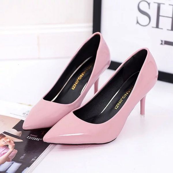 multicolor large high heels pointed thin shallow mouth single sho women's work patent leather 42, Black
multicolor large high heels pointed thin shallow mouth single sho women's work patent leather 42, Black