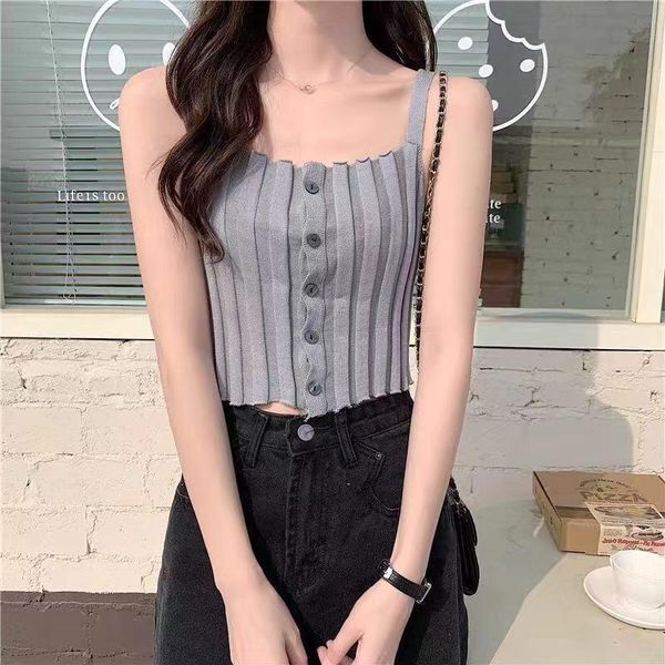 women's tanks & camis fashion single breasted women solid summer casual tank vest sleeveless crop spaghetti strap top, White
women's tanks & camis fashion single breasted women solid summer casual tank vest sleeveless crop spaghetti strap top, White