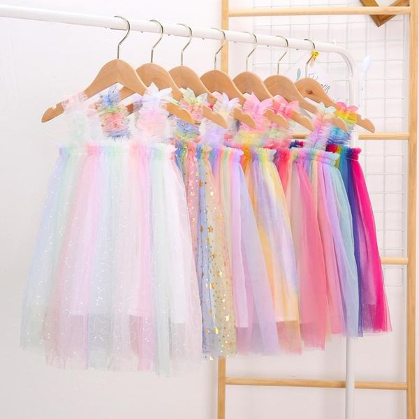 girl's dresses 2021 0-6y sweet kid girls suspender dress summer fashion rainbow bling mesh yarn stitching a-line princess for party, Red;yellow
girl's dresses 2021 0-6y sweet kid girls suspender dress summer fashion rainbow bling mesh yarn stitching a-line princess for party, Red;yellow