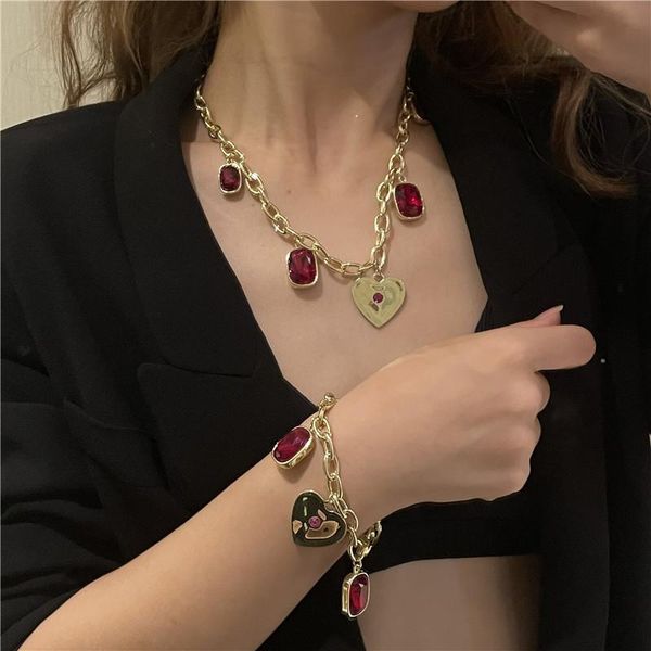 pendant necklaces lovoacc perspective sparkly red crystal metallic love heart necklace for women gold color chunky chain jewelry, Silver
pendant necklaces lovoacc perspective sparkly red crystal metallic love heart necklace for women gold color chunky chain jewelry, Silver