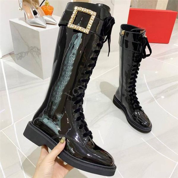 boots knight long buckle crystal decor zip lace up women winter platform round toe shoes, Black
boots knight long buckle crystal decor zip lace up women winter platform round toe shoes, Black