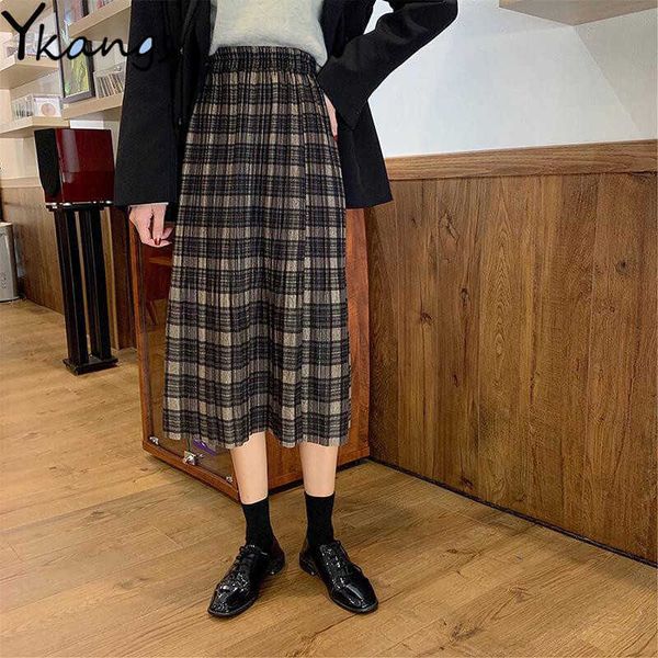 autumn women vintage plaid skirts female casual elastic high waist a-line pleated skirt office ladies daily bottoms streetwear 210619, Black
autumn women vintage plaid skirts female casual elastic high waist a-line pleated skirt office ladies daily bottoms streetwear 210619, Black