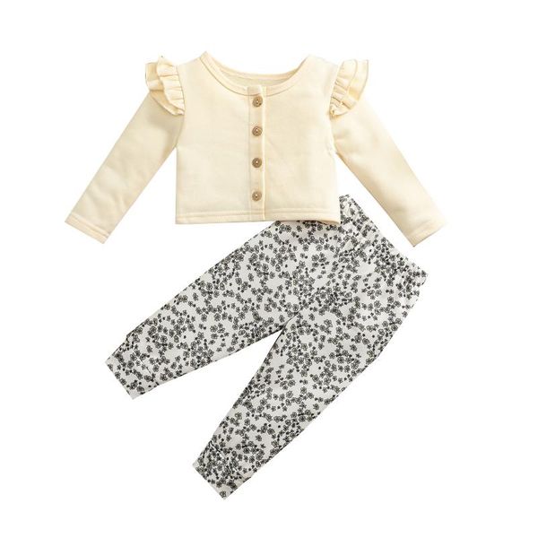 clothing sets imcute 2pcs baby girls outfit autumn solid color long sleeve single-breasted cardigan floral printing trousers 0-18m, White
clothing sets imcute 2pcs baby girls outfit autumn solid color long sleeve single-breasted cardigan floral printing trousers 0-18m, White