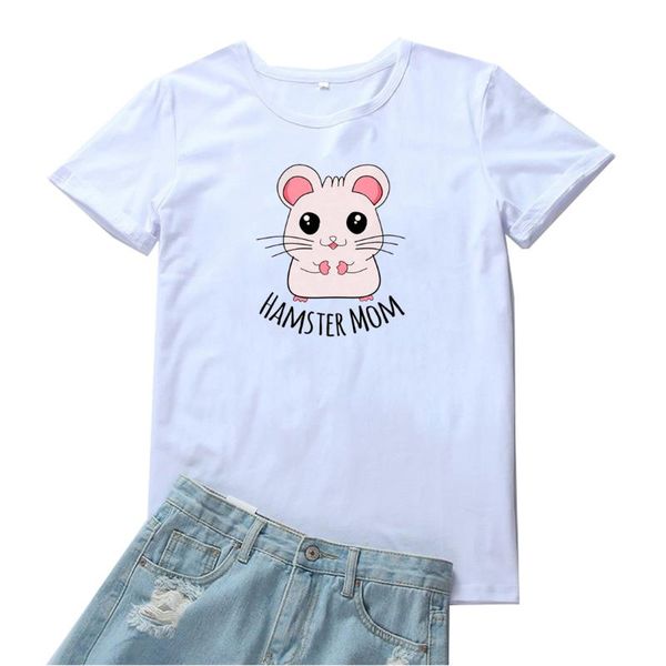 women's t-shirt hamster mom women tshirt lovely animal pattern camiseta mujer fashion harajuku graphic t shirt cotton o-neck, White
women's t-shirt hamster mom women tshirt lovely animal pattern camiseta mujer fashion harajuku graphic t shirt cotton o-neck, White
