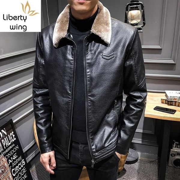 men's fur & faux pu leather jacket male collar coat men winter plus velvet outwear wool liner thick coats mens handsome overcoa, Black
men's fur & faux pu leather jacket male collar coat men winter plus velvet outwear wool liner thick coats mens handsome overcoa, Black